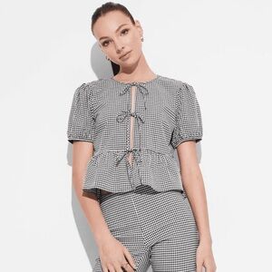 Wild Fable Black and White Checkered Blouse